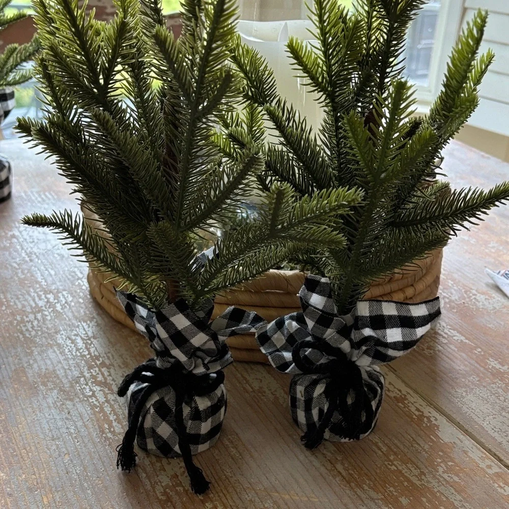 Target Farmhouse Buffalo Check Mini Tree - Set of 2